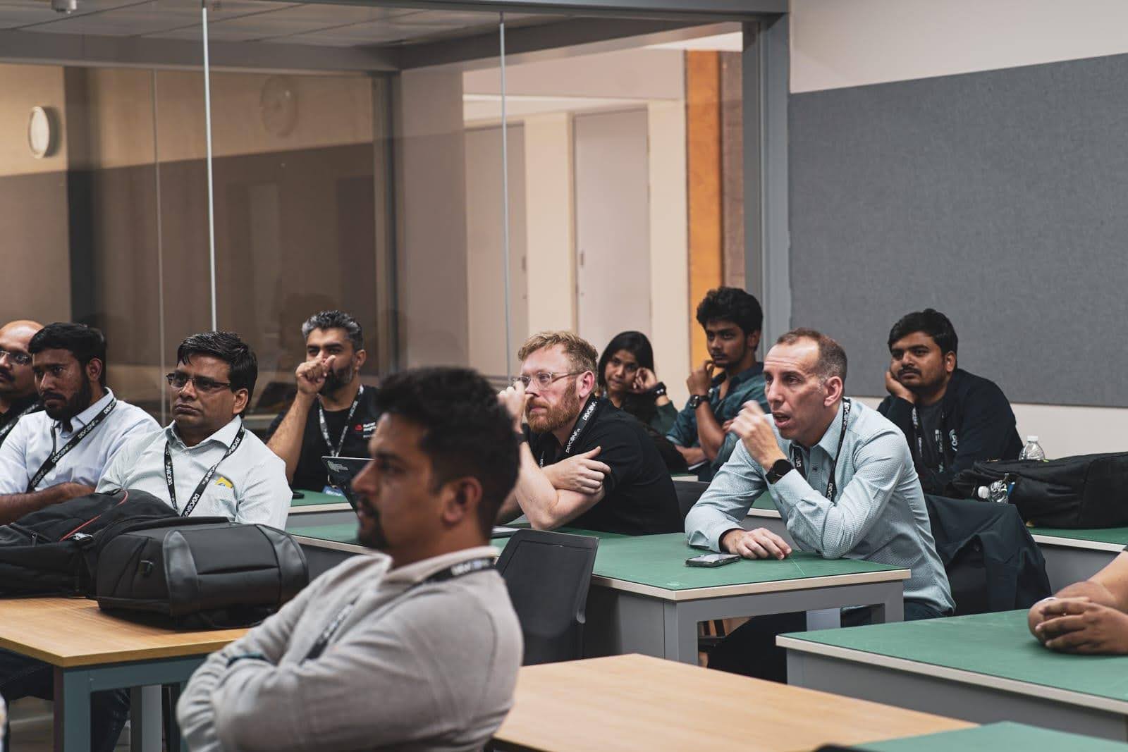 man speaking at a conference